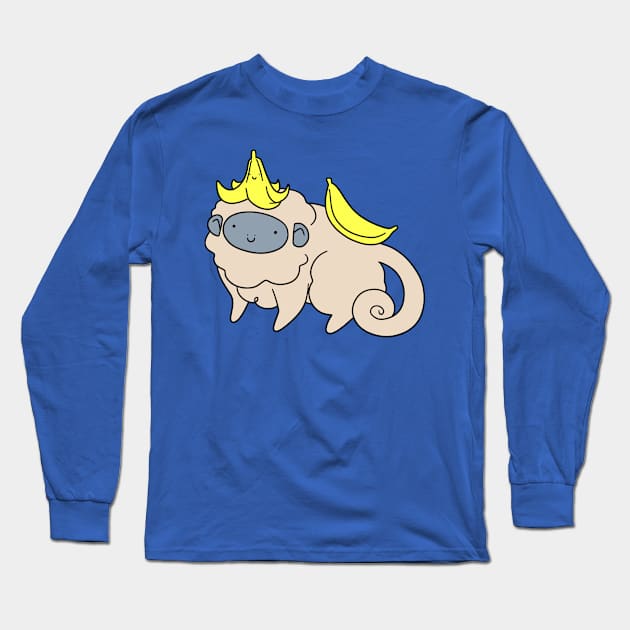 Fluffy Banana Monkey Long Sleeve T-Shirt by saradaboru